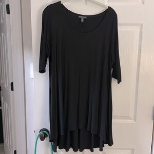 Eileen Fisher Flowy High Low Black 1X Tunic